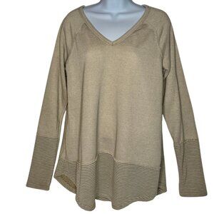 mts Oversized French Terry V-nectK Long Sleeve Layered Look Top Comfy: Sz 8